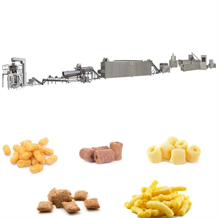 Hög kvalitet Twin Crew Extruder Mjöl Puffed Food Core Fyllning Snacks Machine